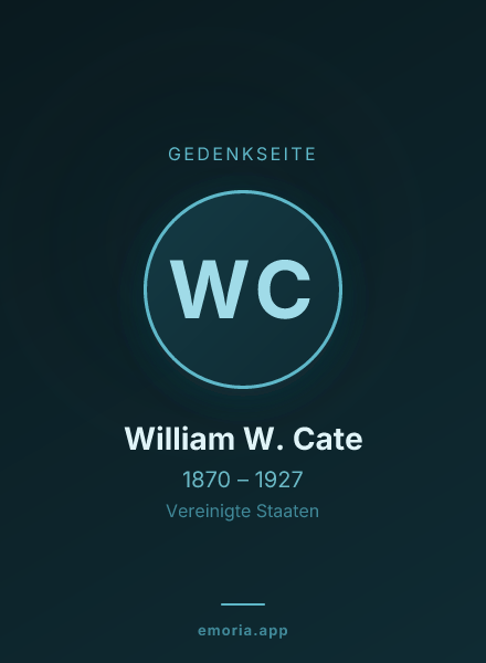 Gedenkportrait von William W. Cate