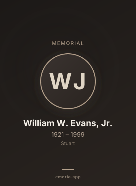 Memorial portrait of William W. Evans, Jr.