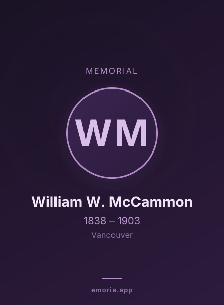 Memorial portrait of William W. McCammon