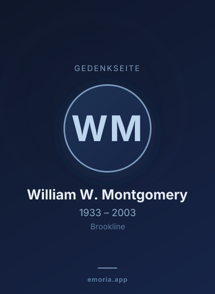 Gedenkportrait von William W. Montgomery