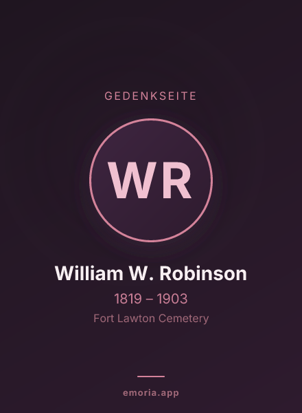 Gedenkportrait von William W. Robinson