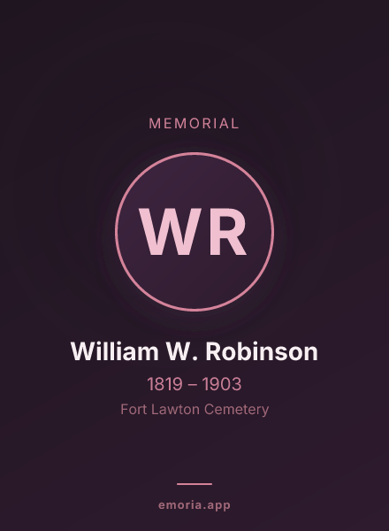 Memorial portrait of William W. Robinson