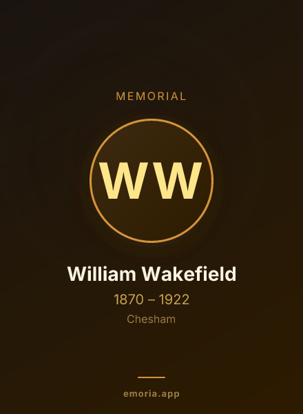 Memorial portrait of William Wakefield