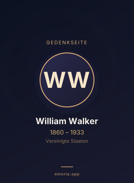 Gedenkportrait von William Walker