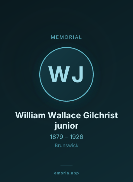 Memorial portrait of William Wallace Gilchrist junior