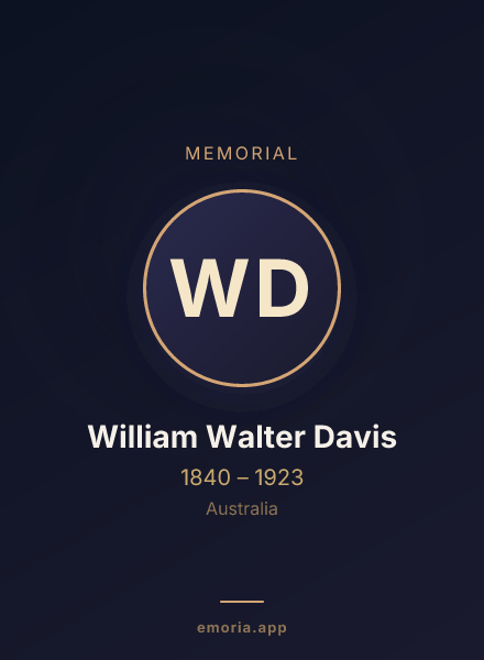 Memorial portrait of William Walter Davis