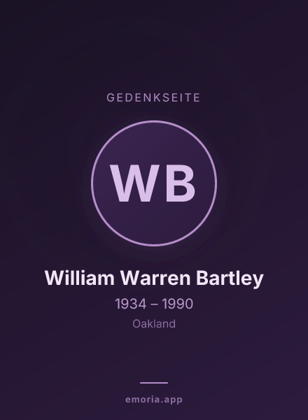 Gedenkportrait von William Warren Bartley