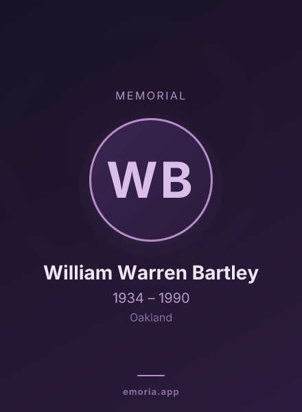 Memorial portrait of William Warren Bartley