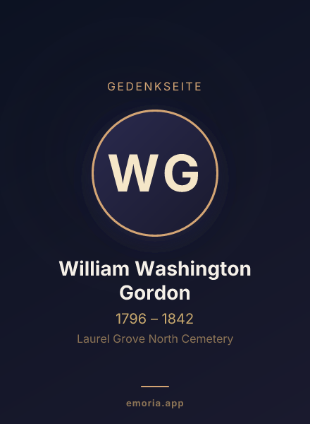 Gedenkportrait von William Washington Gordon