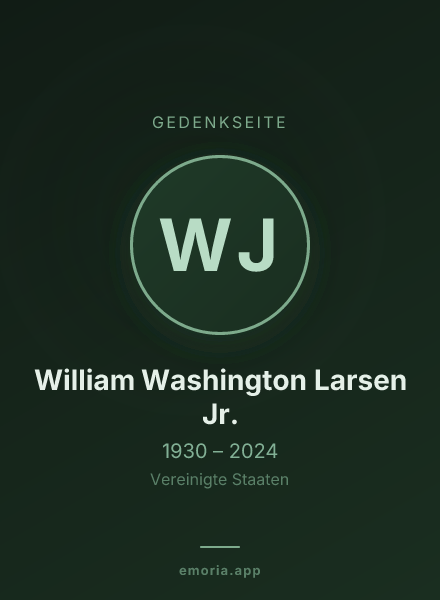 Gedenkportrait von William Washington Larsen Jr.