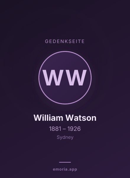 Gedenkportrait von William Watson