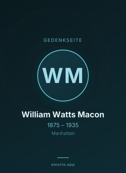Gedenkportrait von William Watts Macon