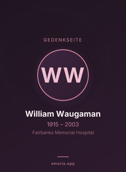 Gedenkportrait von William Waugaman