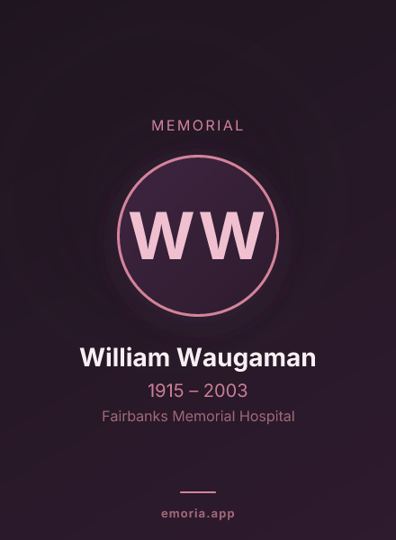 Memorial portrait of William Waugaman