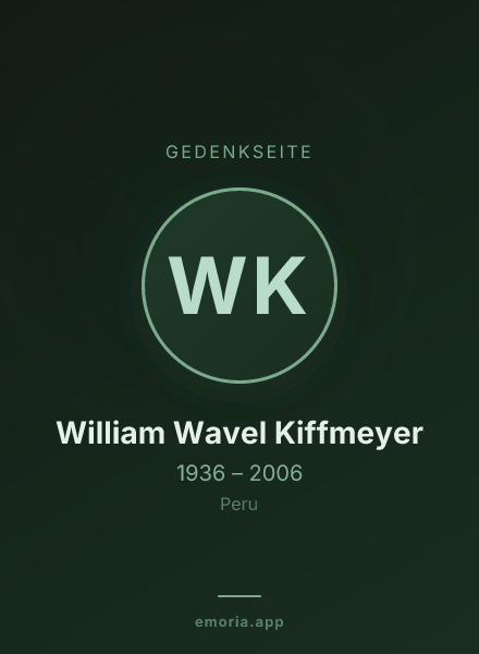 Gedenkportrait von William Wavel Kiffmeyer