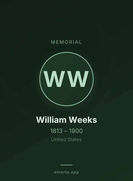 Memorial portrait of William Weeks