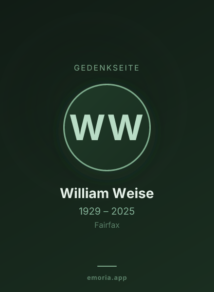 Gedenkportrait von William Weise