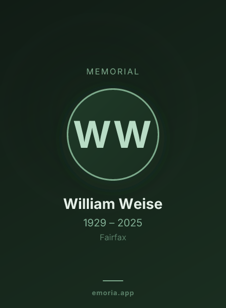 Memorial portrait of William Weise