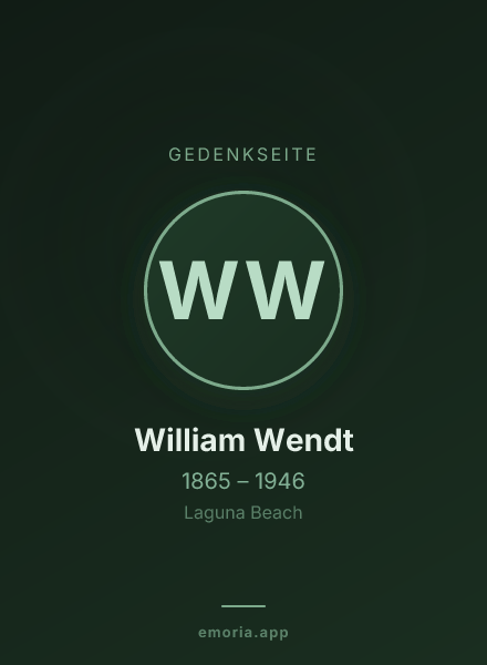 Gedenkportrait von William Wendt