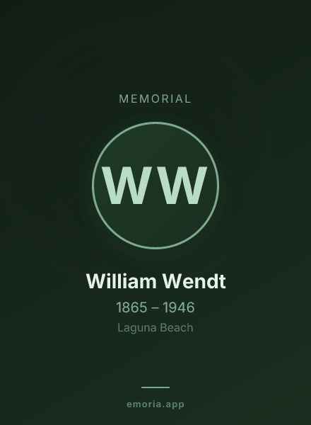 Memorial portrait of William Wendt