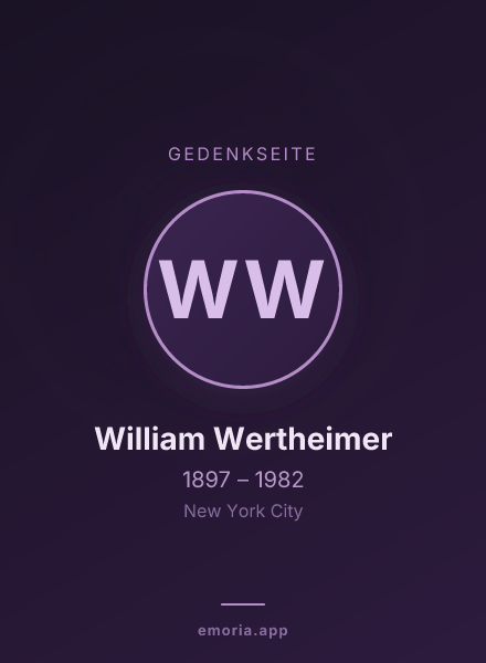 Gedenkportrait von William Wertheimer