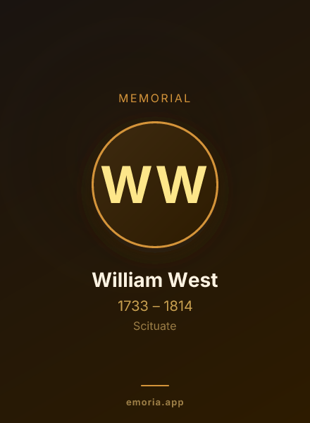 Memorial portrait of William West