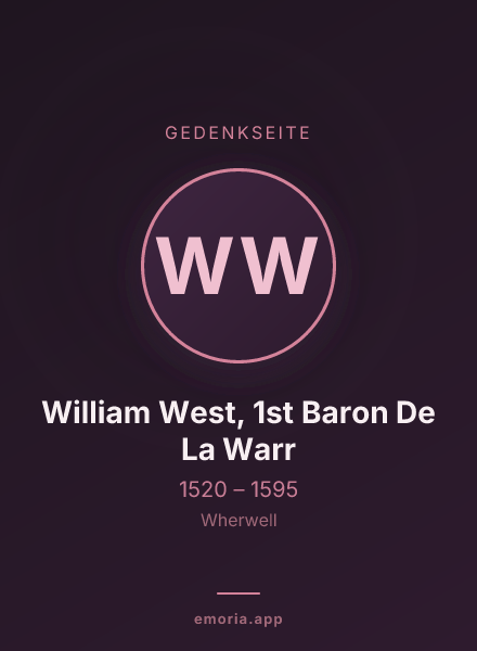 Gedenkportrait von William West, 1st Baron De La Warr