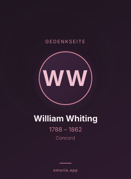 Gedenkportrait von William Whiting