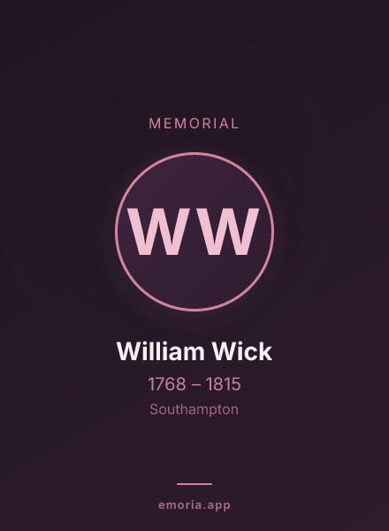 Memorial portrait of William Wick