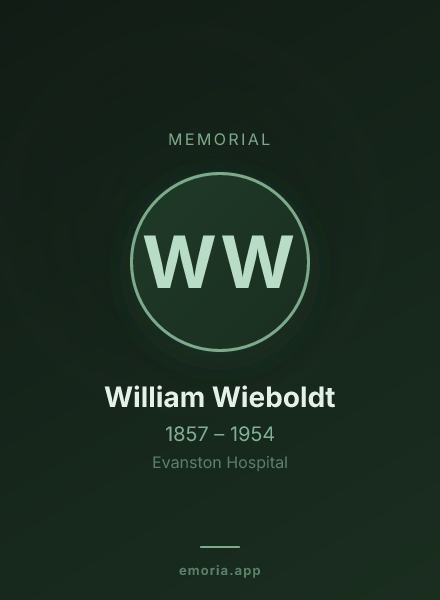 Memorial portrait of William Wieboldt