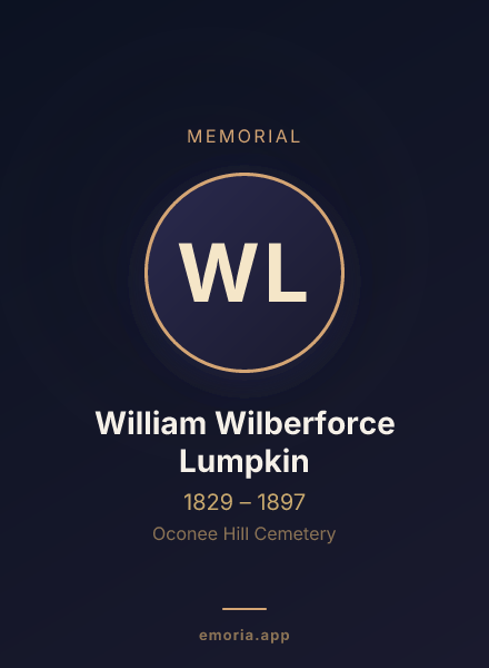Memorial portrait of William Wilberforce Lumpkin