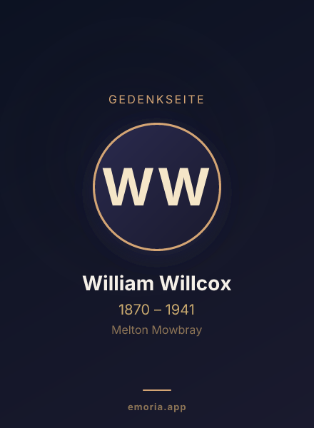 Gedenkportrait von William Willcox