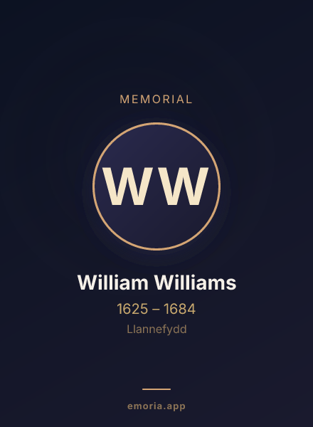 Memorial portrait of William Williams