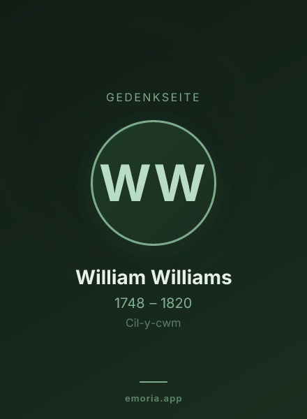 Gedenkportrait von William Williams