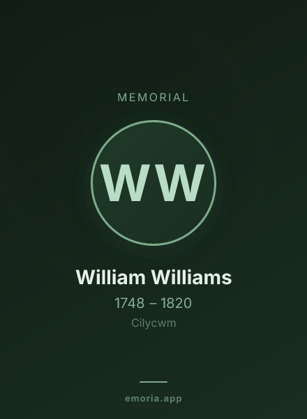 Memorial portrait of William Williams