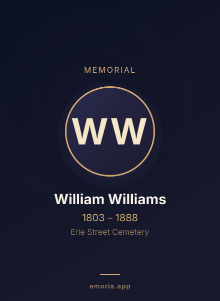 Memorial portrait of William Williams