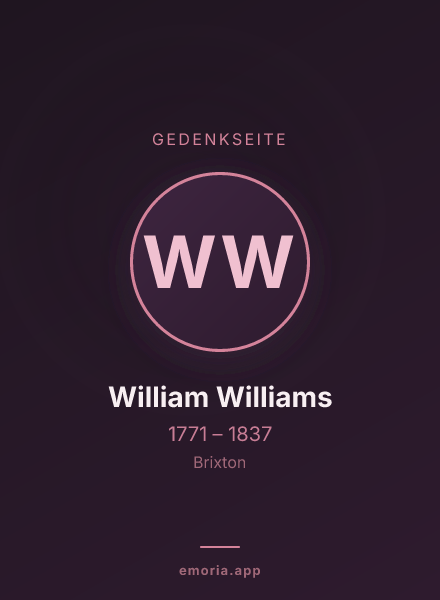 Gedenkportrait von William Williams