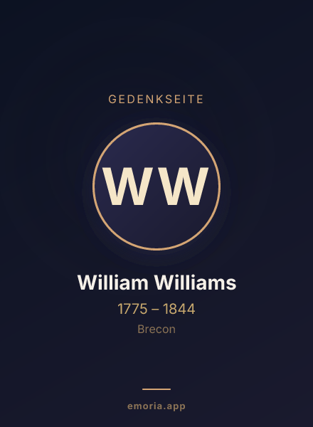Gedenkportrait von William Williams