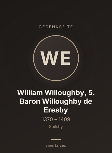 Gedenkportrait von William Willoughby, 5. Baron Willoughby de Eresby