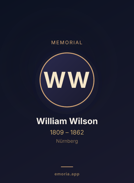 Memorial portrait of William Wilson