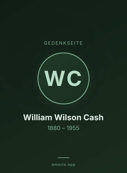 Gedenkportrait von William Wilson Cash