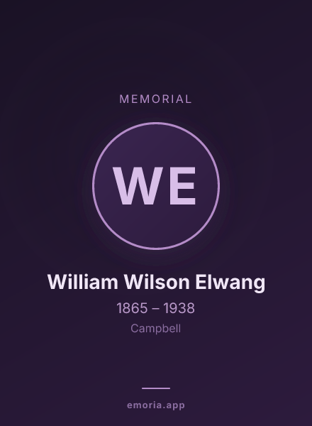 Memorial portrait of William Wilson Elwang