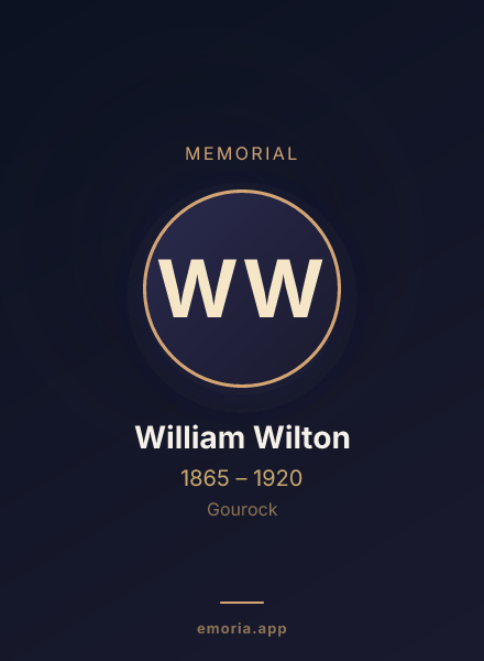 Memorial portrait of William Wilton