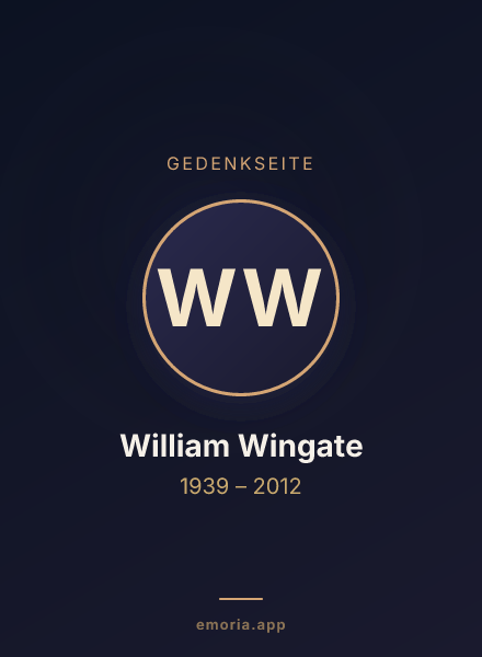Gedenkportrait von William Wingate