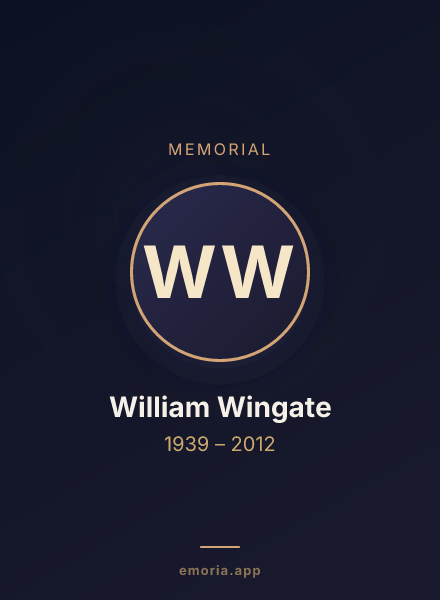Memorial portrait of William Wingate