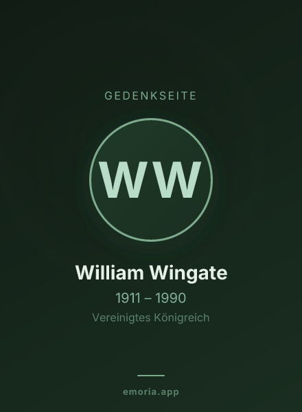 Gedenkportrait von William Wingate