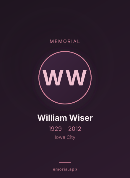 Memorial portrait of William Wiser