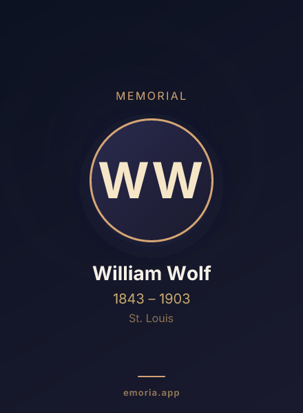 Memorial portrait of William Wolf