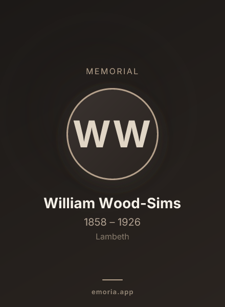 Memorial portrait of William Wood-Sims