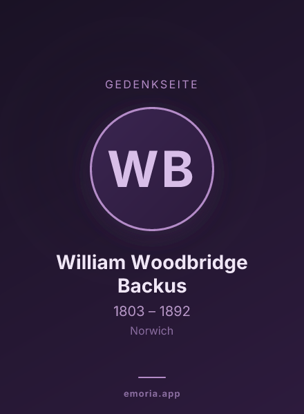 Gedenkportrait von William Woodbridge Backus